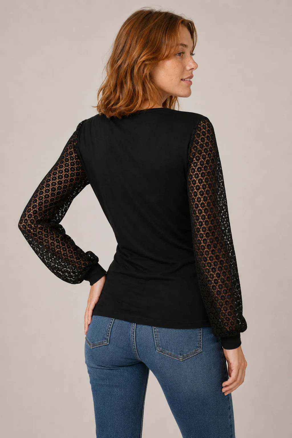 Midnight Lace Wrap Top