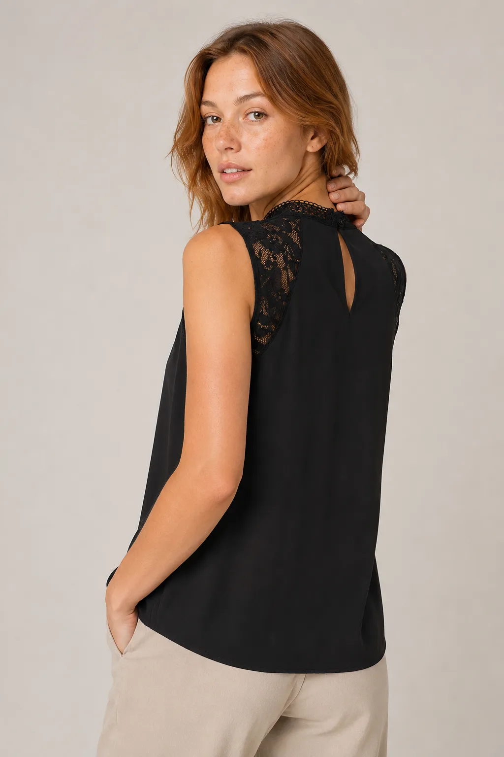 Fleur Grace Lace Pleated Top