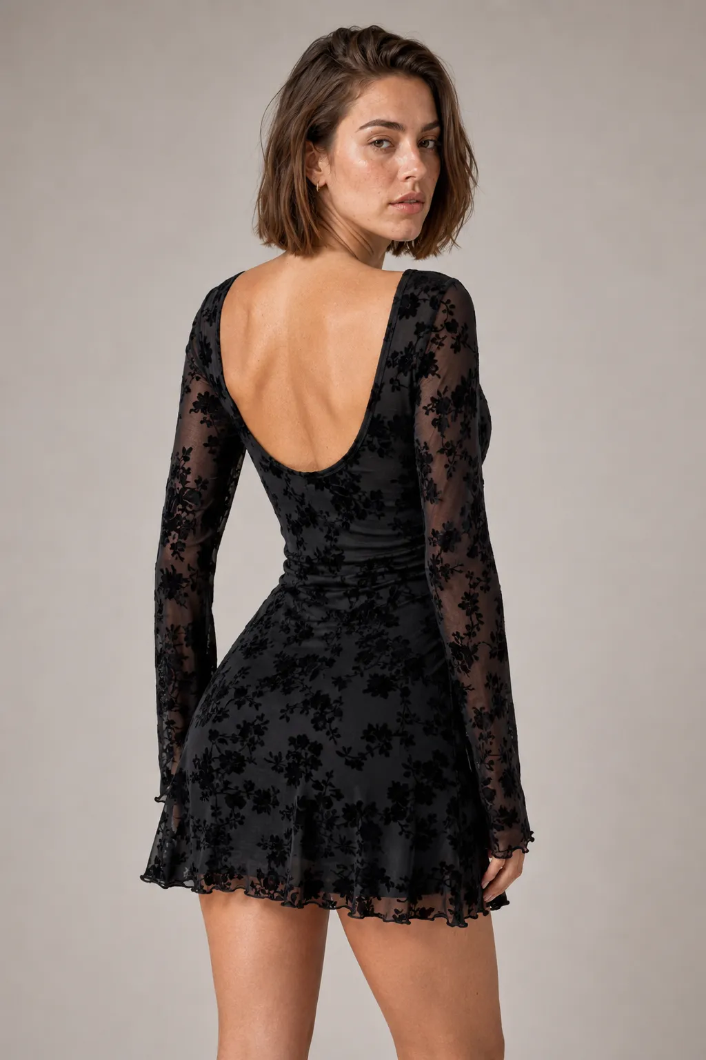 Nocturne Bloom Mesh Mini Dress image 3